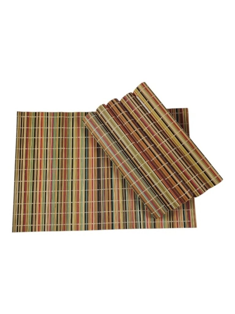 Multi-Color Bamboo Placemats 13" x 16" Set of 6